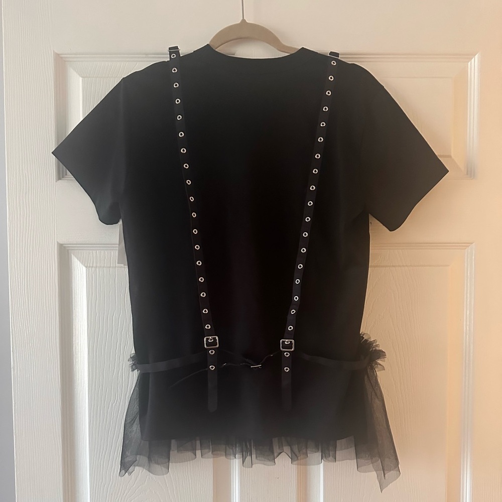 NOIR KEI NINOMIYA tulle-detailing T-shirt - Picture 3 of 8